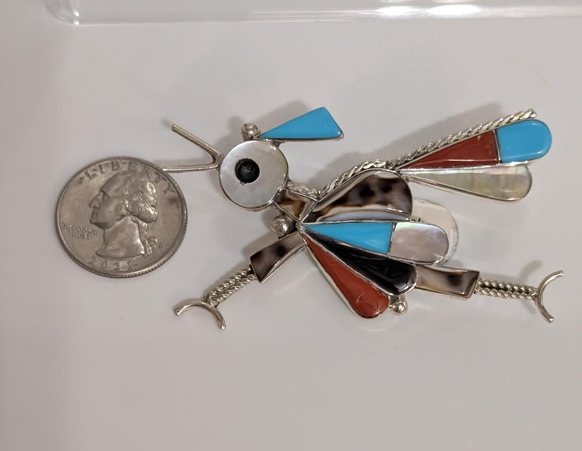 2"x3" Carolyn Eddaki Roadrunner Pin/Pendant