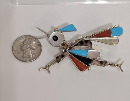 2"x3" Carolyn Eddaki Roadrunner Pin/Pendant