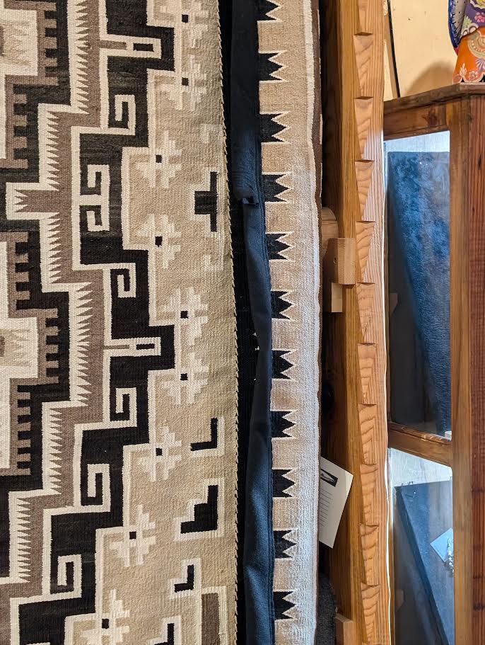 Two Grey Hills, Navajo Rug  66"x114" w sleve for hanging