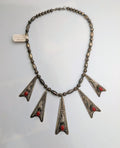 Coral Necklace, 5 arrowheads w Leafs