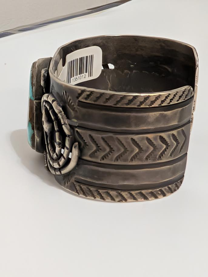 Sterling Silver Bracelet with Turquoise and snakes