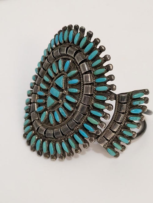 1960's Turquoise Zuni Needle Point Bracelet, B Etsate