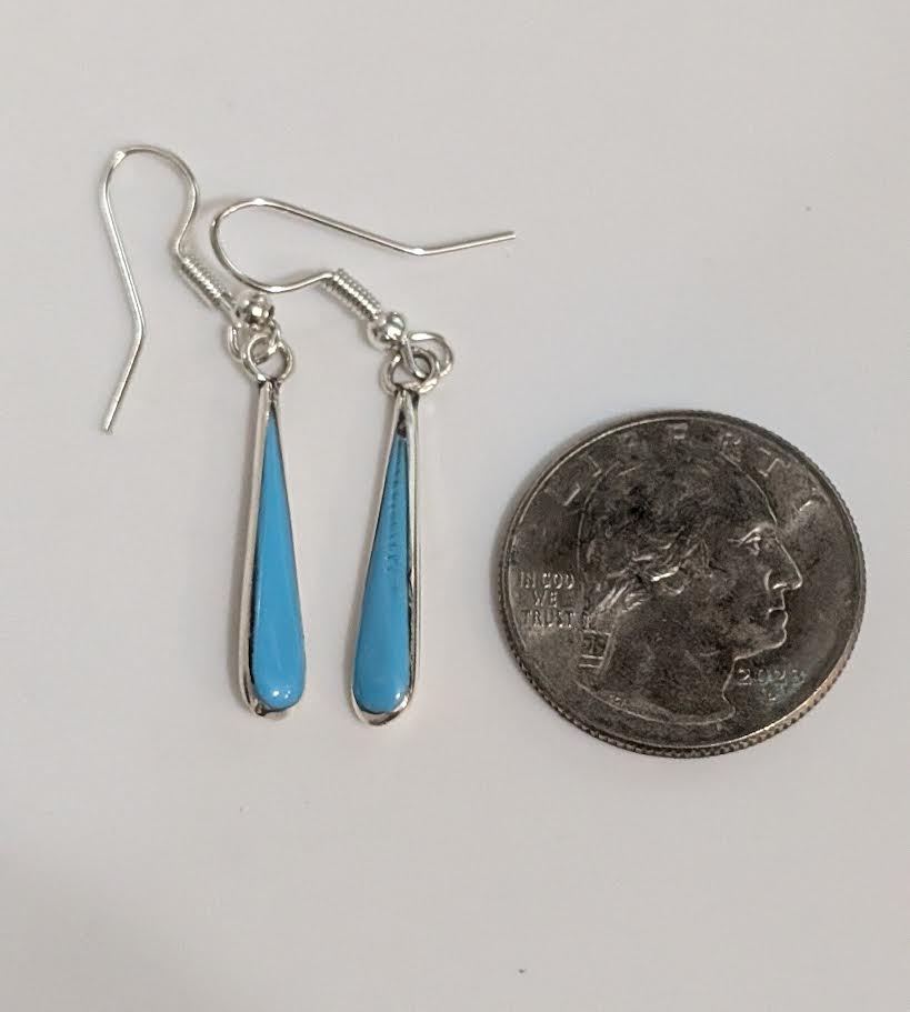Teardrop Shaped Turquoise Earrings
