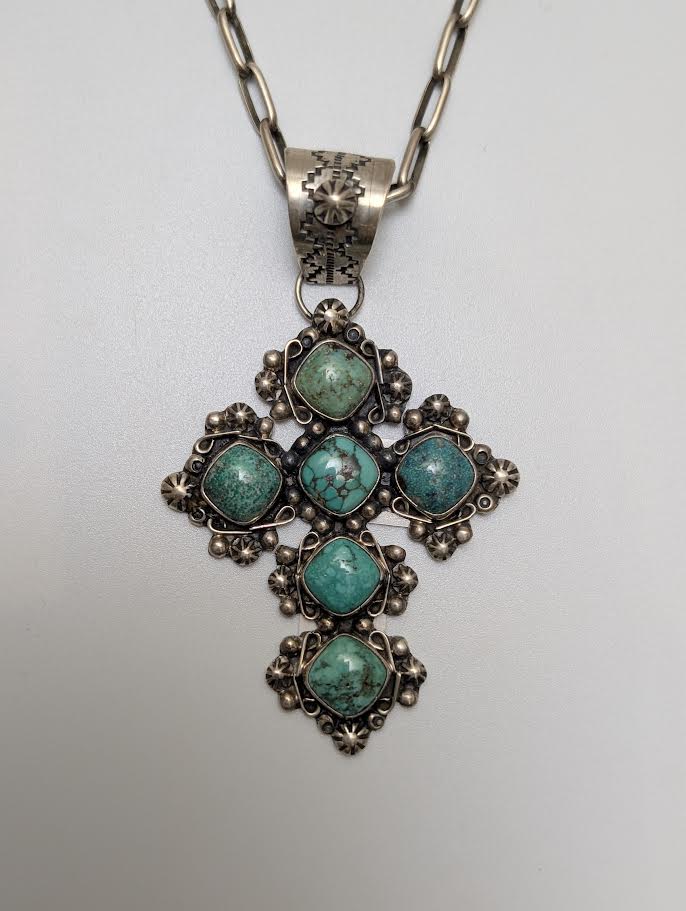 Cross Pendant, RP on 24" hand made chain