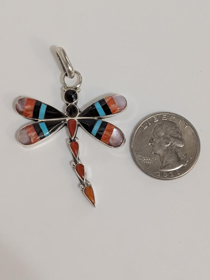 A. Ahiyate Inlay Dragonfly Pendant