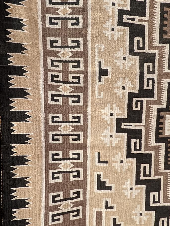 Two Grey Hills, Navajo Rug  66"x114" w sleve for hanging
