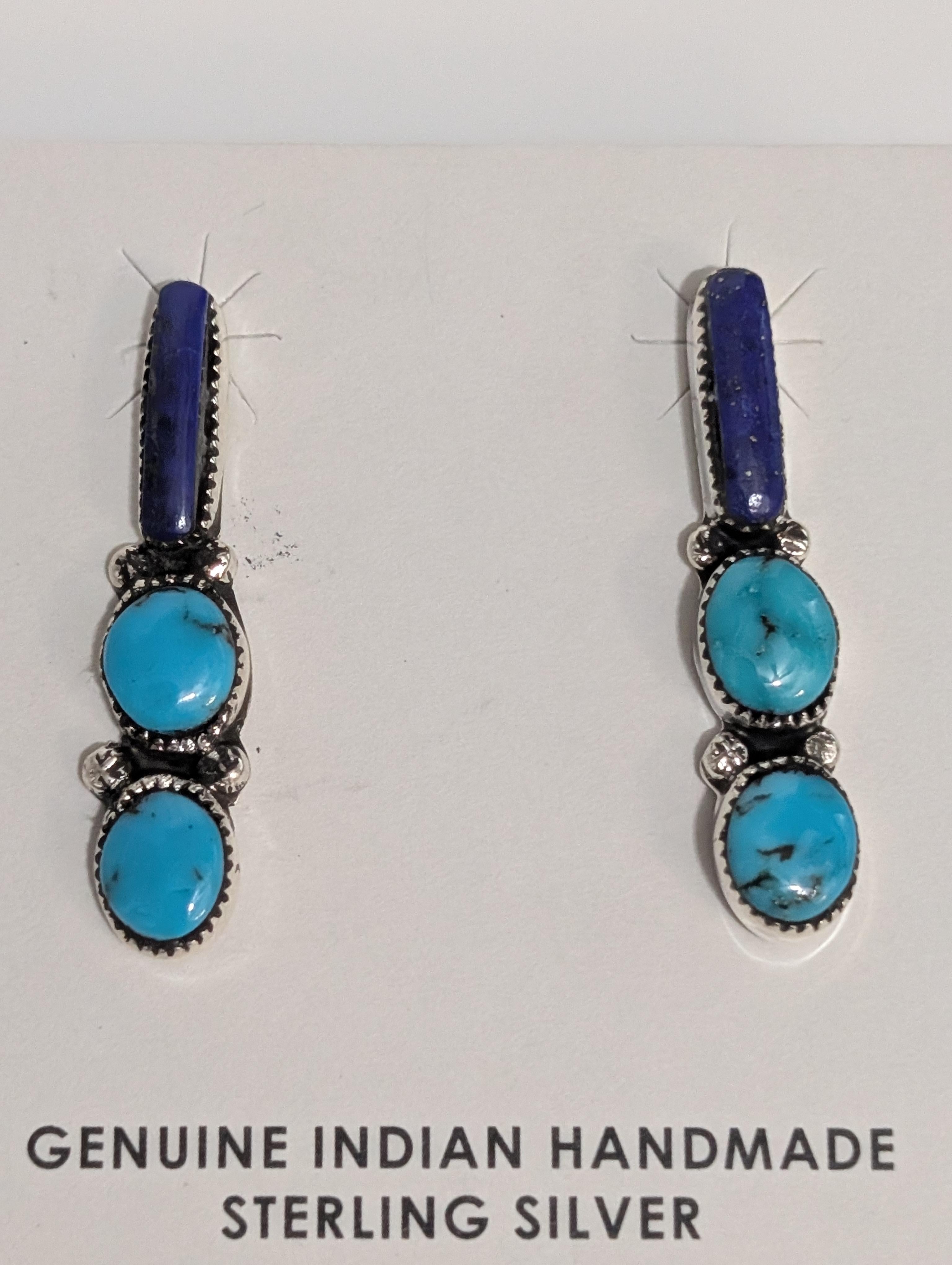 Darlene Coonsis Turquoise and Lapis Earrings
