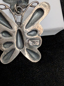 Sterling Silver Butterfly and Flower Earrings, Yazzie