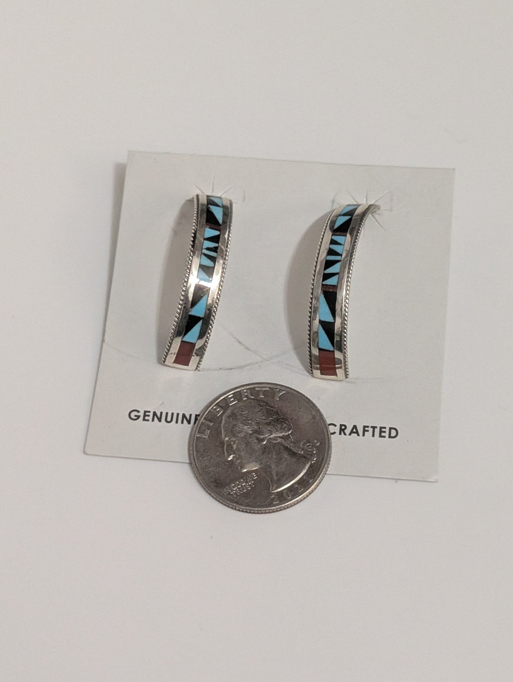Rachell Weahkee Inlay Hoops, Multi Stone