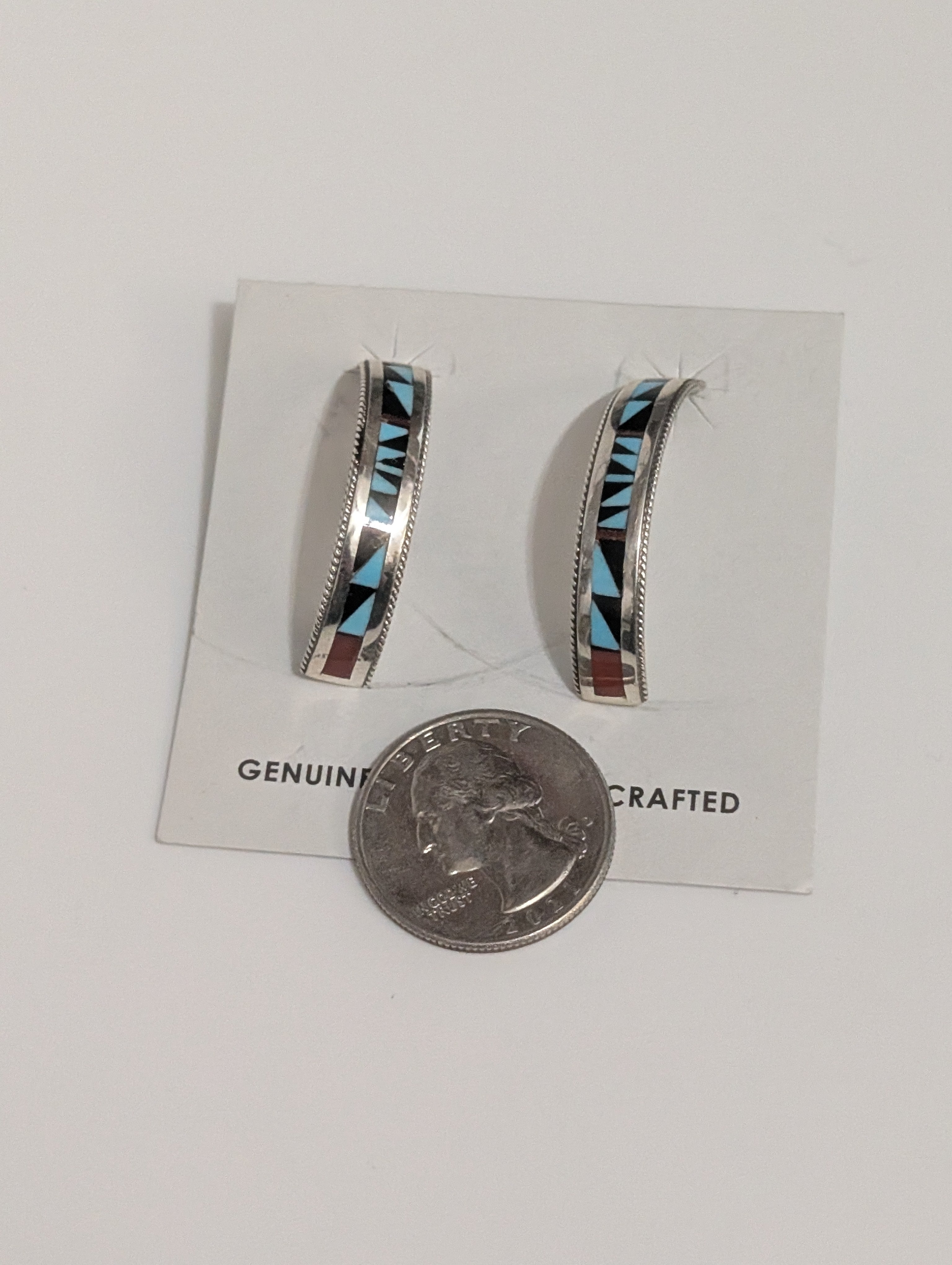 Rachell Weahkee Inlay Hoops, Multi Stone