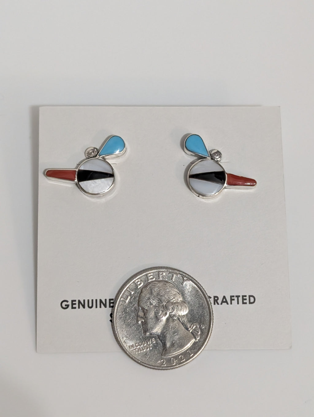 Legus Ahiyate Zuni Inlay Bird head earrings