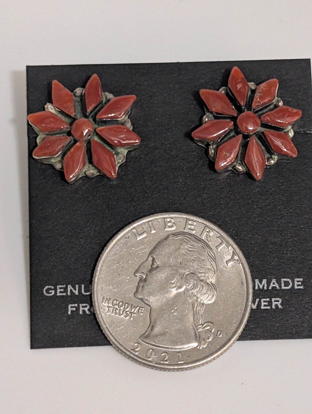 Coral Flower Post Earrings, Rose Kateena