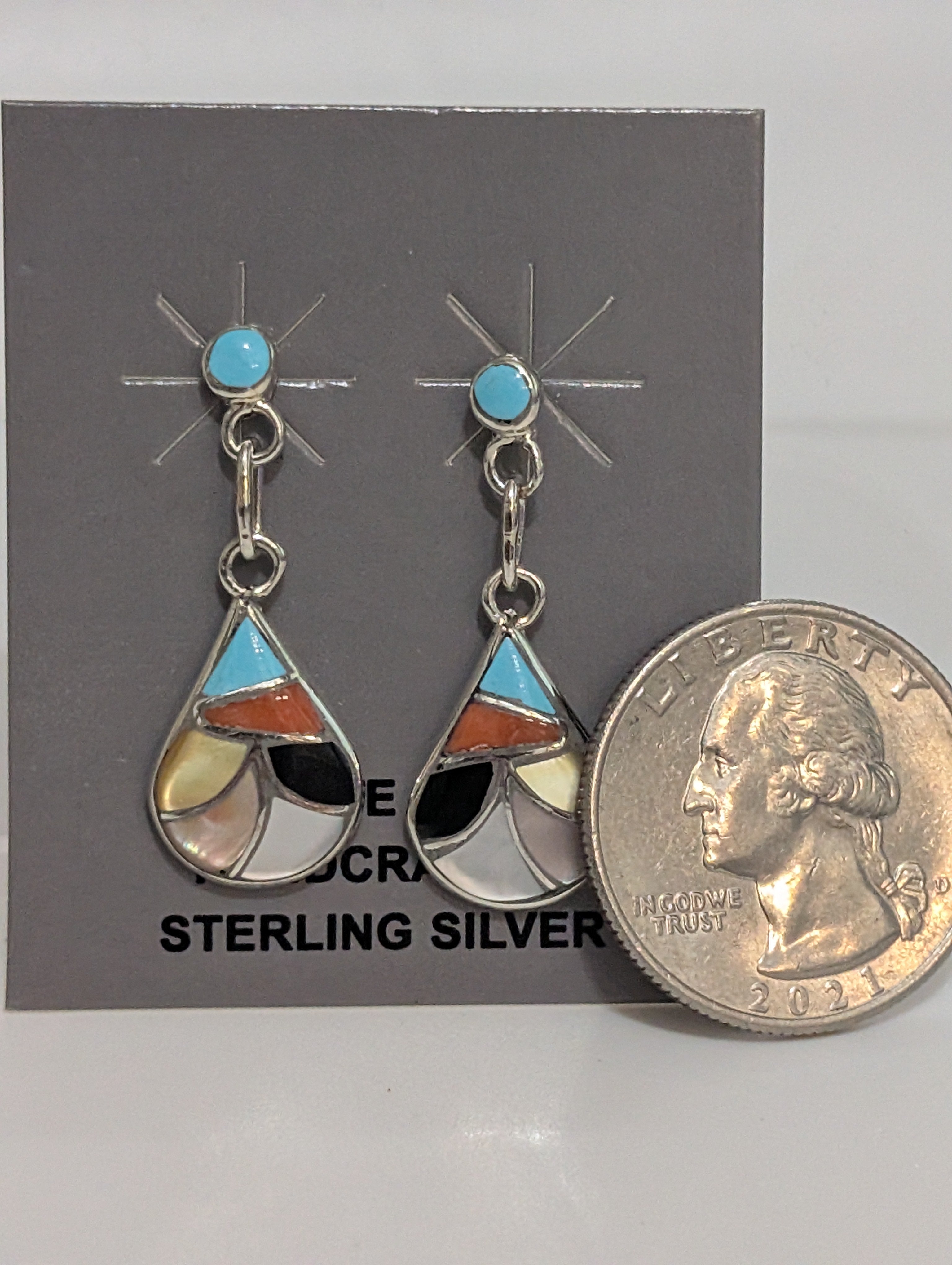 Inlay Earrings Multi Stone by Orena Leekya