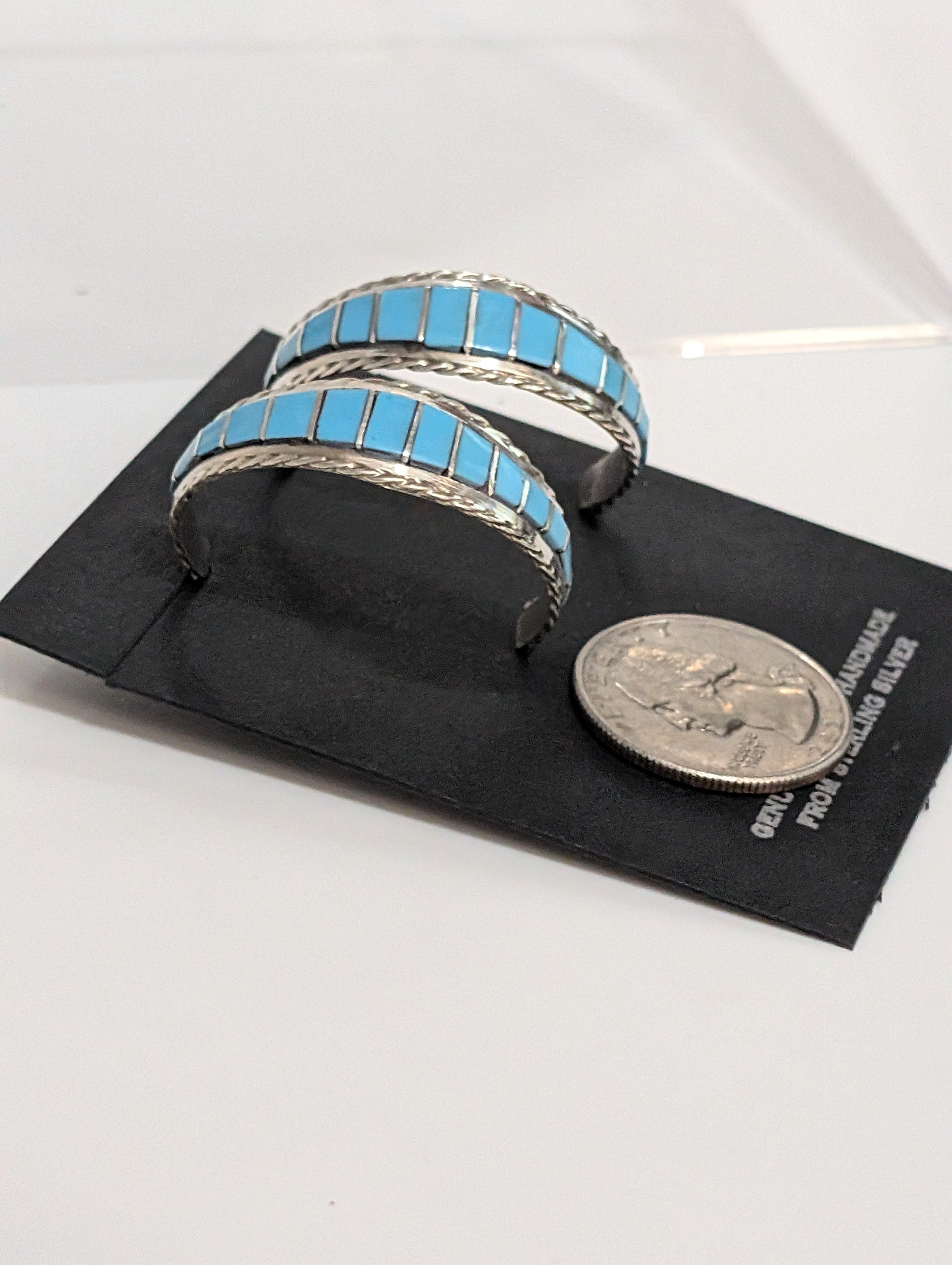 Sterling silver and Turquoise Hoops, MC