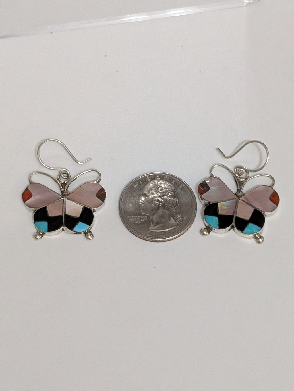 Inlay Butterly Earrings, Zuni