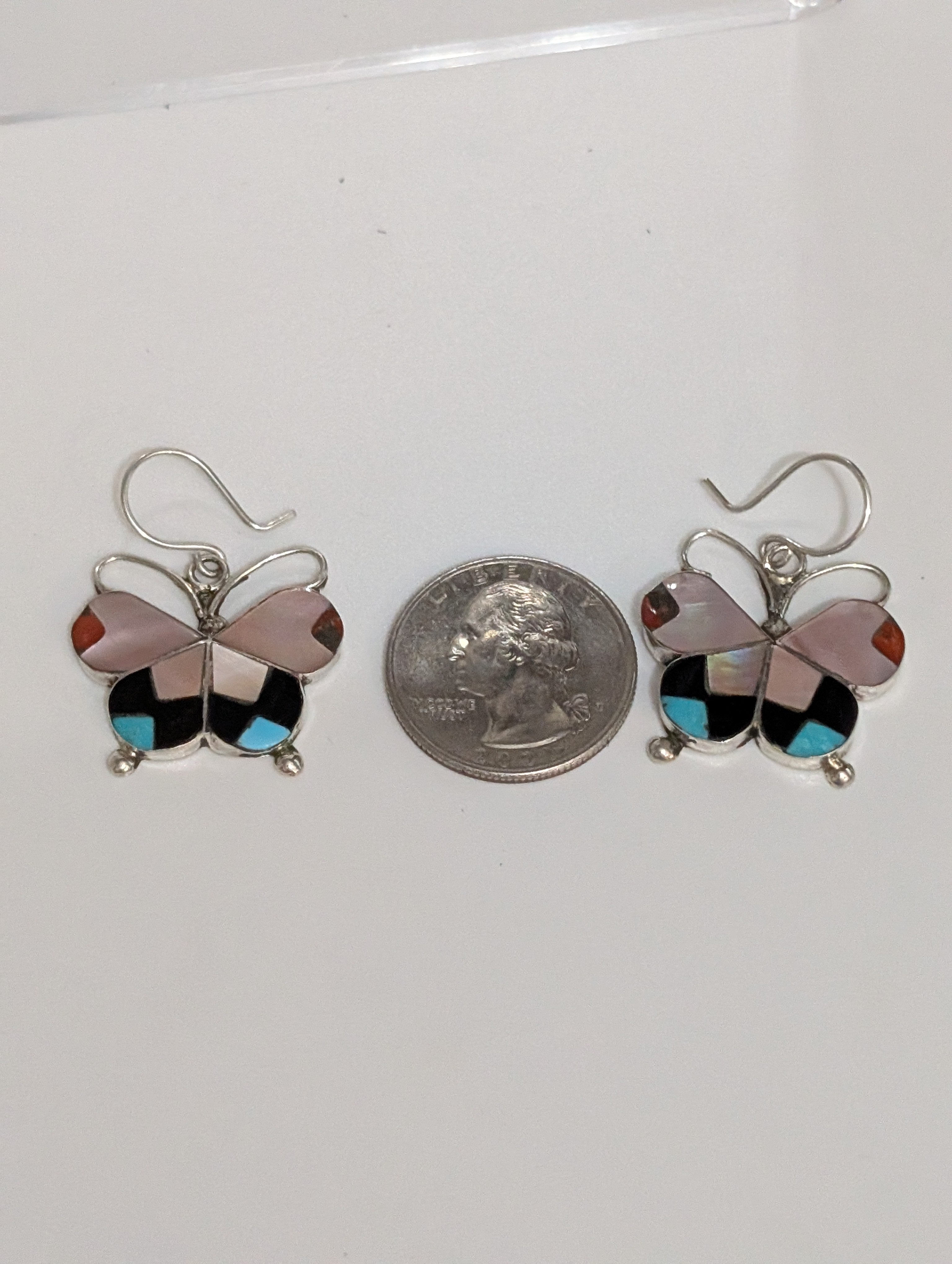 Inlay Butterly Earrings, Zuni