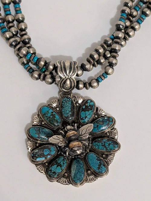 Bee and Flower Necklace, Begay