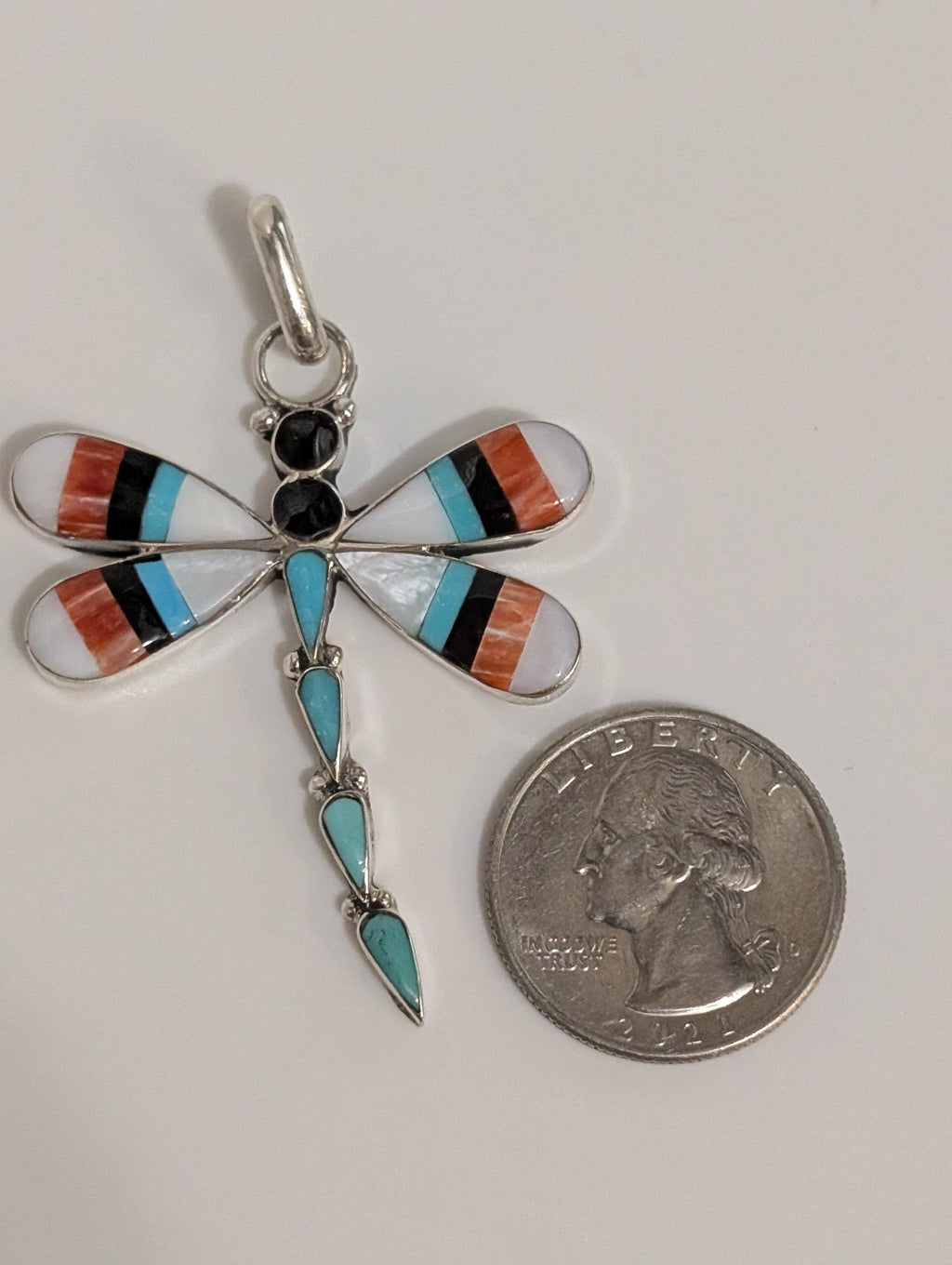 Inlay Dragonfly Pendant, Angus Ahiyate