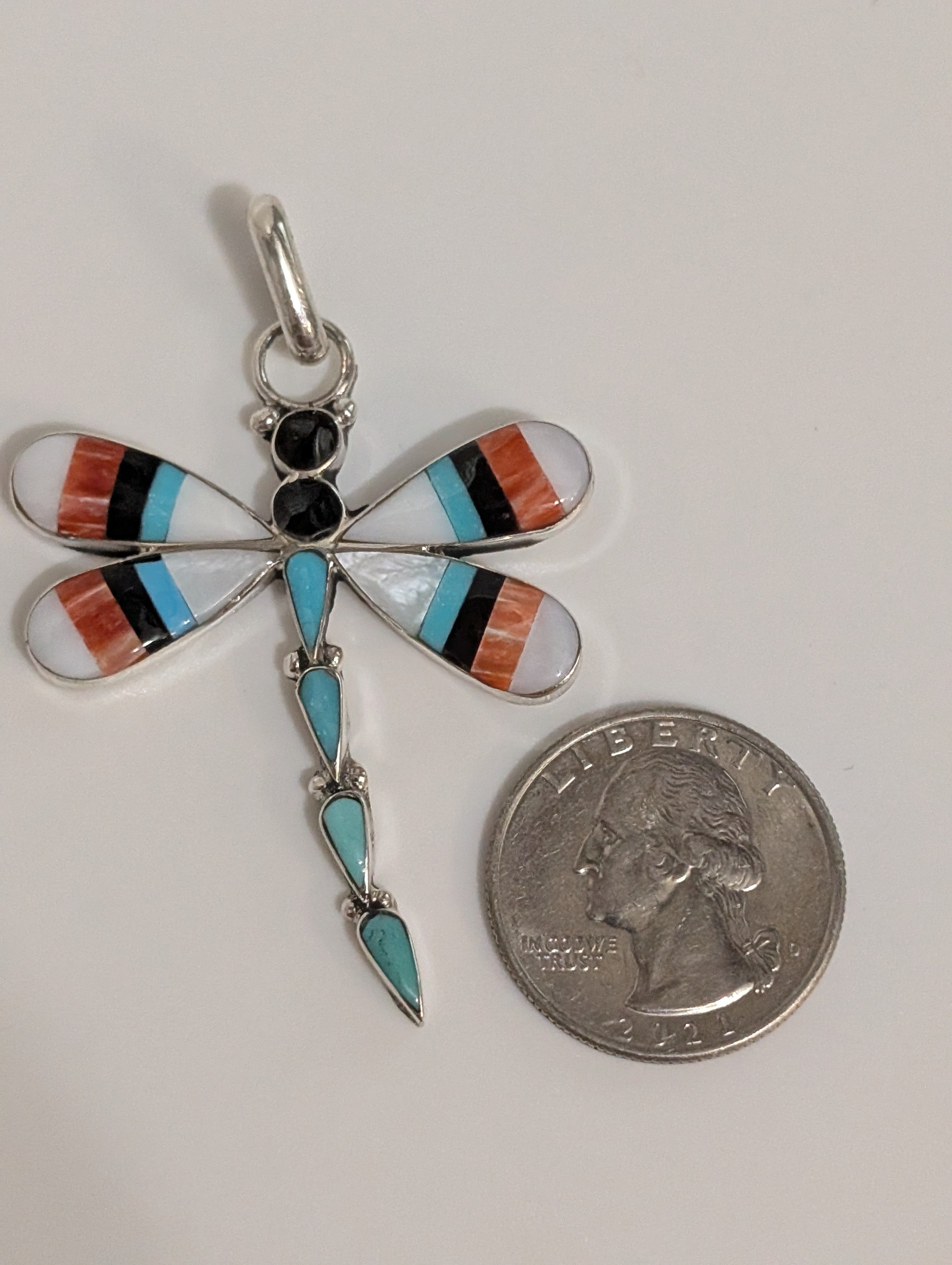 Inlay Dragonfly Pendant, Angus Ahiyate