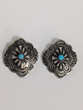 Sterling Silver Earrings w Dot of Turquoise