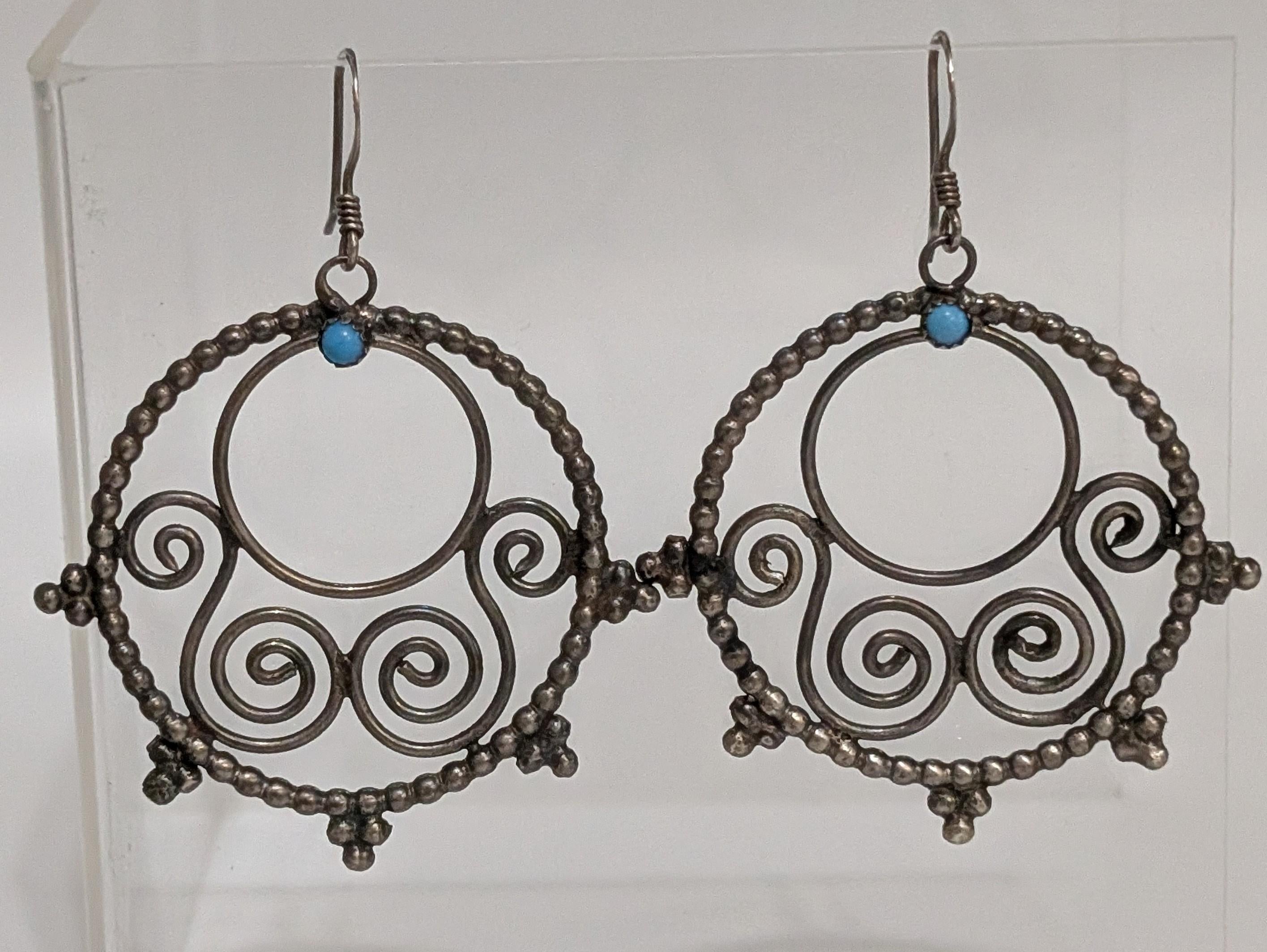 Round Silver Earrings
