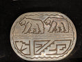 Vintage Navajo Belt Buckel w Bears, George Begay