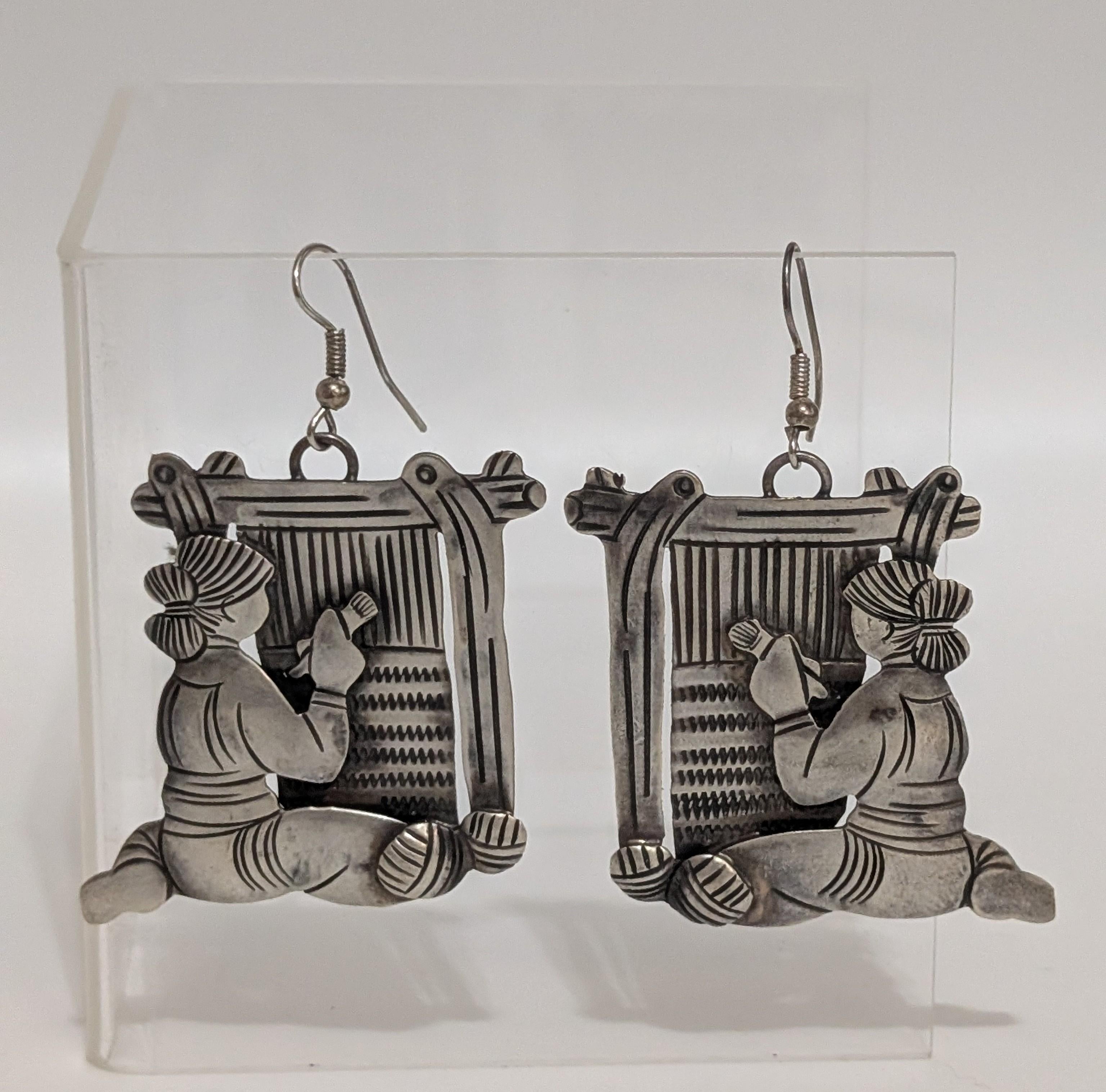 Sterling Silver woman weaving