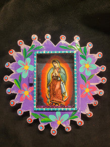 Tin Guadalupe Nicho w Glass, Various Designs,MD