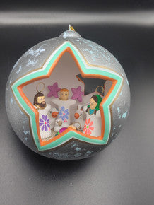 Ceramic Nativity in Sphere Ornament