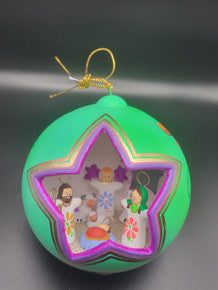 Ceramic Nativity in Sphere Ornament