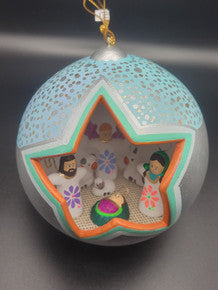 Ceramic Nativity in Sphere Ornament