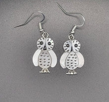 White Owl Earrings
