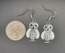 White Owl Earrings