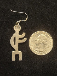 Sterling Silver People Figure Earrings w Turq Head
