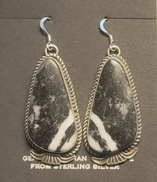 White Buffalo Earrings by Mary Tso