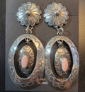 Sterling Silver Earrings w Pink Conch Shell