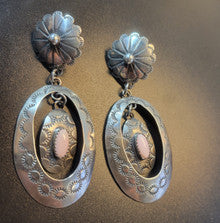 Sterling Silver Earrings w Pink Conch Shell