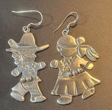Sterling Silver Earrings Navajo Man& Woman Dancing