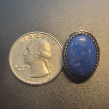 Oval Lapis Post Earrings