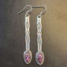 Dangly Sterling Silver w Sugalite Earrings by Mary Tso