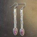 Dangly Sterling Silver w Sugalite Earrings by Mary Tso