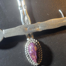 Dangly Sterling Silver w Sugalite Earrings by Mary Tso