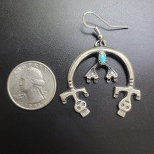 Sandcast Naja Rainbow Earrings w Turquoise