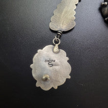 Sterling Silver Feathers w Green Stone