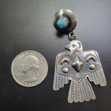Sterling Silver Thunderbird Earrings w Turquoise Top