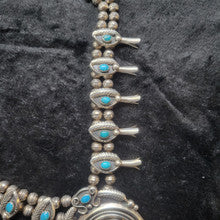 Squash Blossom Necklace w Turquoise, 23" by JM Haley