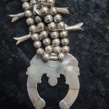 Squash Blossom Necklace w Turquoise, 23" by JM Haley