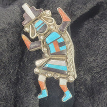 Zuni Inlay Dancing Kachina, Size 6.5
