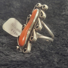 1970s Coral and Sterling Silver Ring, Size 6