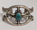 Vintage Sandcast Bracelet w Turq. Center